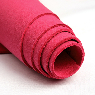 1.0mm Rose Red Microfiber Leather Fabric synthetisches PVC-Leder für Schuhe